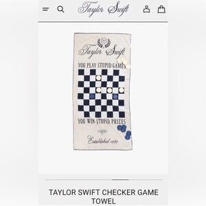 NWT Taylor Swift Checker Game Beach Towel Lover Lyrics 1989